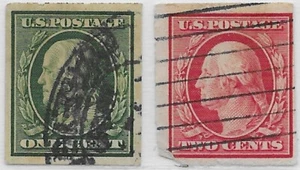 US Scott 343-344, 1908-09, Used, NG, NH, F/VF, WM - Picture 1 of 2