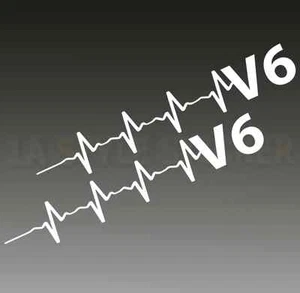 V6 Aufkleber Pulsschlag v6 Motor Sticker 2 STÜCK v6 sauger sticker tuning 707 - Picture 1 of 2