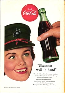Coca Cola Print Ad Military Patriotic Woman Vintage c1953 - Picture 1 of 1