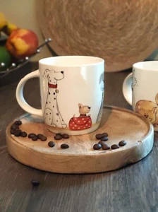 2er Set Tassen Becher Kaffeebecher Porzellan mit Hundemotiv Geschenkidee 350 ml - Bild 1 von 4