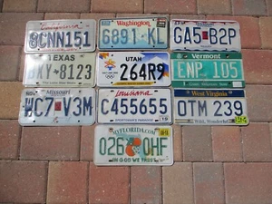 10 Mixed States Nummernschild Los zum Sammeln oder Dekorieren von Männerhöhle # 6 - Bild 1 von 1