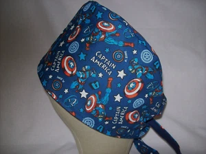Men/Women Surgical Scrub Cap Lined Captain 100% Cotton Cool Cap - Picture 1 of 3