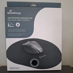 MediaRange Ergonomic Mouse Pad with Gel-Filled Wrist Support - Black - Picture 1 of 4