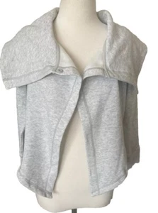 Z by Zella Girls S (7-8) Open Front Drape Sweatshirt Jacket Grey Light Heather - Picture 1 of 8