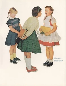 1977 VINTAGE "CHECKUP" LOST TOOTH NORMAN ROCKWELL MINI POSTER COLOR Lithograph - Picture 1 of 1