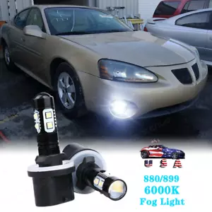 2PC 880 LED Fog Light Bulbs 6000K Super White For Pontiac Grand Prix 1997 -2003 - Picture 1 of 11