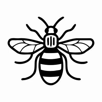 PS DESIGN AND PRINT Manchester Bee - Vinyl Decal Sticker - Car/Van Worker Bee - 90mm x 70mm