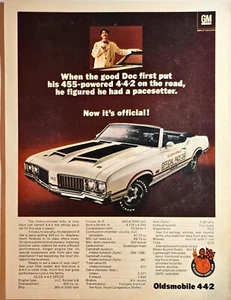 1970 Oldsmobile 4-4-2 Pace Car Race Vintage Advertisement Print Art Car Ad - Picture 1 of 1