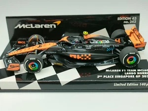 1:43 Minichamps Lando Norris Mclaren Mercedes MCL60 2023 Singapore GP 2nd Place - Picture 1 of 6