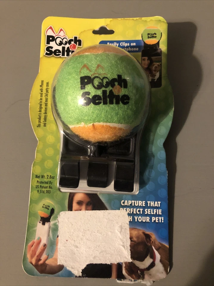 NUEVO Pooch Selfie: Naranja/Verde Chirriante Pelota de Tenis Perro Selfie Teléfono Accesorio  Foto 1 de 3