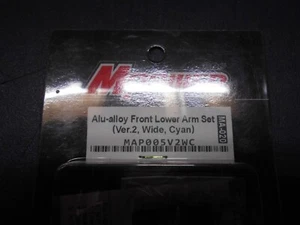 M Power Racing 1/28 Part No MAP005V2WC Fr lower arm set Wide Cyan Mini Z Atomic - Picture 1 of 2