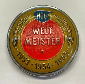 Tankdeckel - mit "Weltmeister-Emblem 4-farbig" - NSU MAX / LUX - Ø 60 - NEU! - Bild 1 von 2