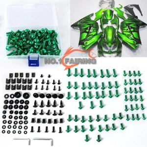 Kit de perno de carenado a tornillo verde hardware para KAWASAKI NINJA EX250 EX300 EX400 EX650 - Imagen 1 de 12