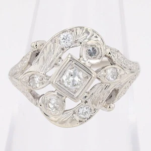 .30ctw Diamond Solitaire with Accents Statement Ring 14k White Gold Size 6.25 - Picture 1 of 6