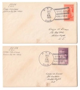 USS ELLIS (DD-154) Destroyer 12/31/35 MARE ISLAND CALIFORNIA Naval Covers - Picture 1 of 1