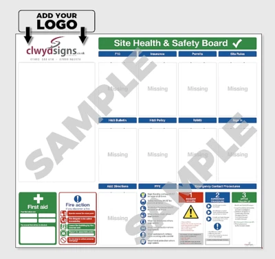 Health & Safety Notice Boards - 3mm DiBond sign Q-Connect clips F10 RAMS #3 - Image 1 of 2