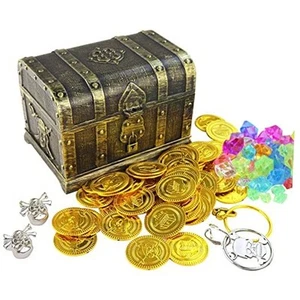 Pirate Treasure Chest Toys Kids Storage Pirate Treasure Chest Adventurous - Picture 1 of 7