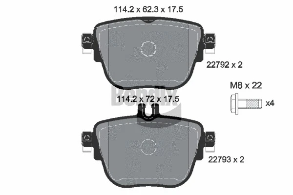 REAR BRAKE PAD SET DISC BRAKE FITS: MERCEDES-BENZ E-CLASS E 350 D /E 350 E /E - Изображение 1 из 3