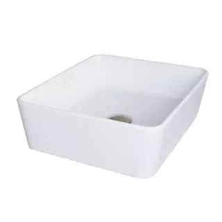 Vigo VG04003 白色 Sirena 18 英寸哑光石头浴室容器水槽 — 第 1/1 张图片