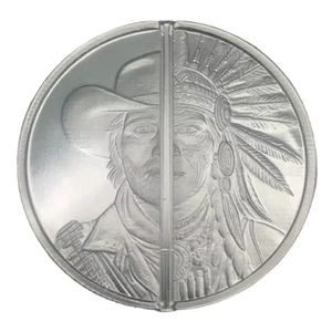 1 oz .999 Fine Silver Western Warrior Divisible Round - Picture 1 of 11