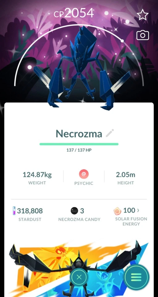 Pokémon Shiny Necrozma Special Background Go Wild Area 2025 —P T C—TRADE - Image 1 of 1
