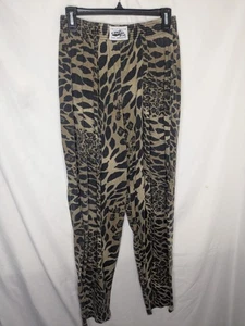 California Crazee Wear Made In USA Gym Pants Baggy Lounge Leopard Print 90's L - Picture 1 of 6