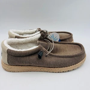 Hey Dude Herren Wally Warmth Knit Wasserabweisend Sneaker Kunstfell Gefüttert Beige 13 - Bild 1 von 11