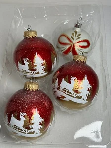 Ornamenti in vetro vintage Natale di Kreb's cervo glitter naturale - Foto 1 di 6