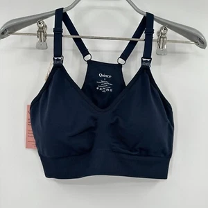 Quince Seamless Navy Blue Maternity & Nursing Sports Bra sz S NWT Gym Workout - Picture 1 of 5