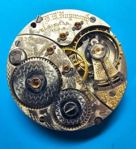 VINTAGE 18 SIZE 19 JEWEL ELGIN B.W RAYMOND GRADE 240 POCKET WATCH MOVEMENT PARTS - Picture 1 of 33
