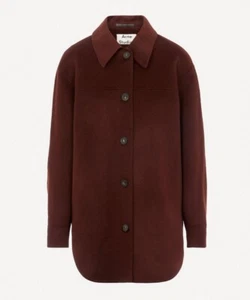ACNE STUDIOS Wool Shirt Jacket In Maroon Red | Retail $1050 | Sz 36 - Picture 1 of 6