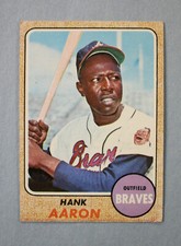 Hank Aaron HOF MVP Atlanta Braves 1968 Topps Baseball Card #110 Great Condition