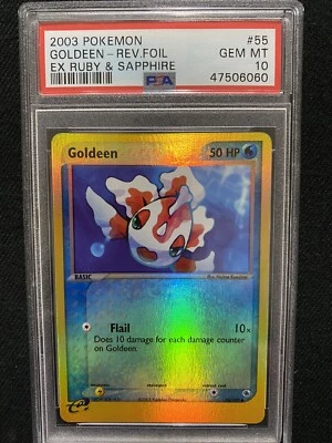 2003 Pokemon Ruby & Sapphire Goldeen Reverse Foil 55/109 PSA 10 Gem Mint - Image 1 of 2