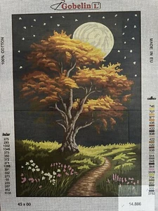 needlepoint Tapestry  45x60cm  Gobelin L Summer Moon Canvas Only - Picture 1 of 5