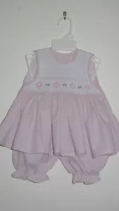 Nuevo Conjunto de Primavera Verano PinkFlowers Ahumado Bebé Niña 6M - Imagen 1 de 3