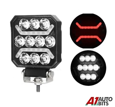 4" 4 Inch LED Red Work Light Rear Trailer Reverse Fog Lamp Car Truck 12V 24V - Image 1 of 4