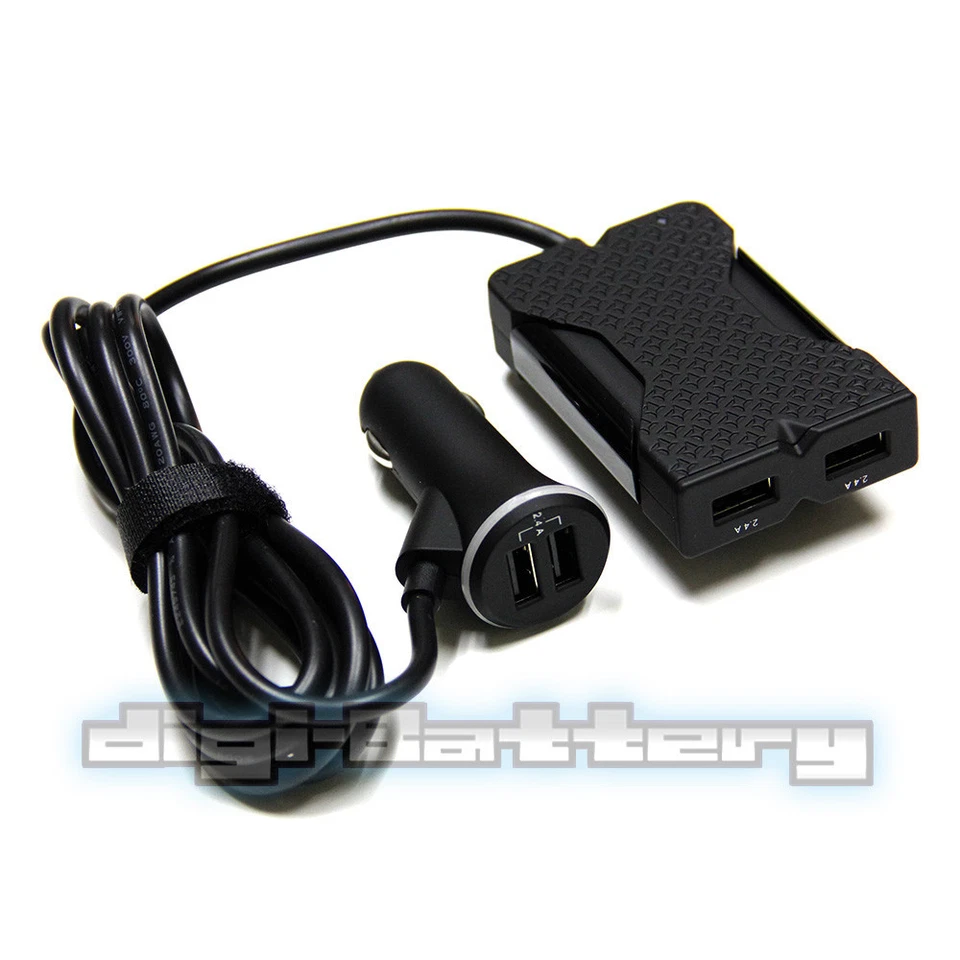 Non-OEM 4-Port USB Car Charger for Front & Back Seat Passengers for iPhone - Image 1 of 4