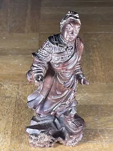 China Holz Figur Skulptur Krieger General Schnitzerei Orig. Handarbeit Alt Antik - Bild 1 von 19