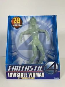 2005 ToyBiz Fantastic 4 - CLEAR Invisible Woman 12” Poseable Figure NEW Sealed - Picture 1 of 8