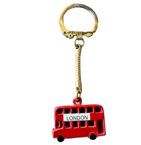 Llavero de recuerdo de autobús vintage años 70 LONDRES miniatura de dos pisos rojo  - Imagen 1 de 8