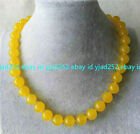 Handmade Natural 6/8/10/12mm Yellow Topaz Gems Round Beads Necklace 18-36in