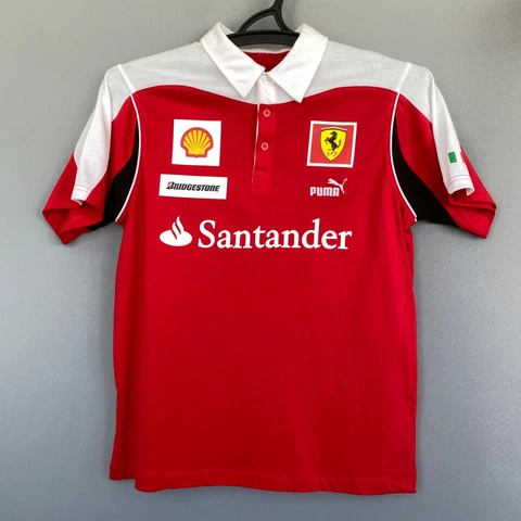 Puma Scuderia Ferrari Formula One Team F1 Polo Shirt Santander Men’s size S Red Cover
