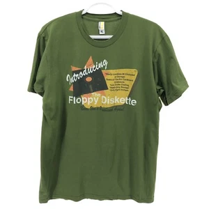 WOOT! Camicia floppy dischetto L grande verde retrò - Foto 1 di 4