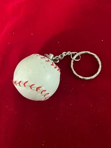 Stitched Miniature Baseball Keyring Chain - Picture 1 of 3