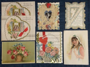 Vintage Mixed lot Greeting Card Die Cut Ornate Flowers Horse Valentine Day ~755A - Picture 1 of 2