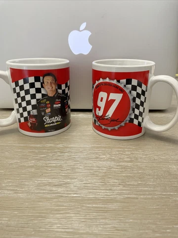Set of 2 Coca Cola Co Kurt Busch Nascar No. 97 Coffee Mug Cup Tea Signature Cover
