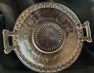 EAPG 2 Handle Scroll With Flowers Bread Plate 10 Inches In Diameter - Picture 1 of 8