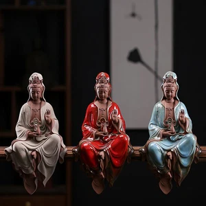 China Dehua Porcelain Avalokitesvara Sculpture Bodhisattva Buddha Thanksgiving