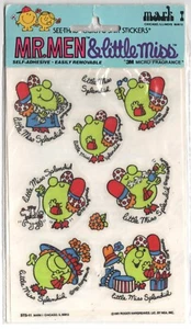Vintage 1983 MR. MEN & LITTLE MISS Scratch & Sniff Stickers Miss Splendid Flower - Picture 1 of 4