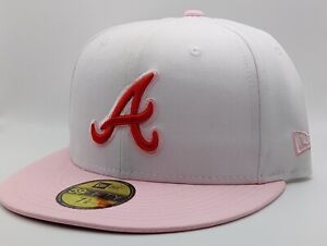 New Era 59Fifty Atlanta Braves White and Pink Two-Tone w/ Red UV Fitted - 7